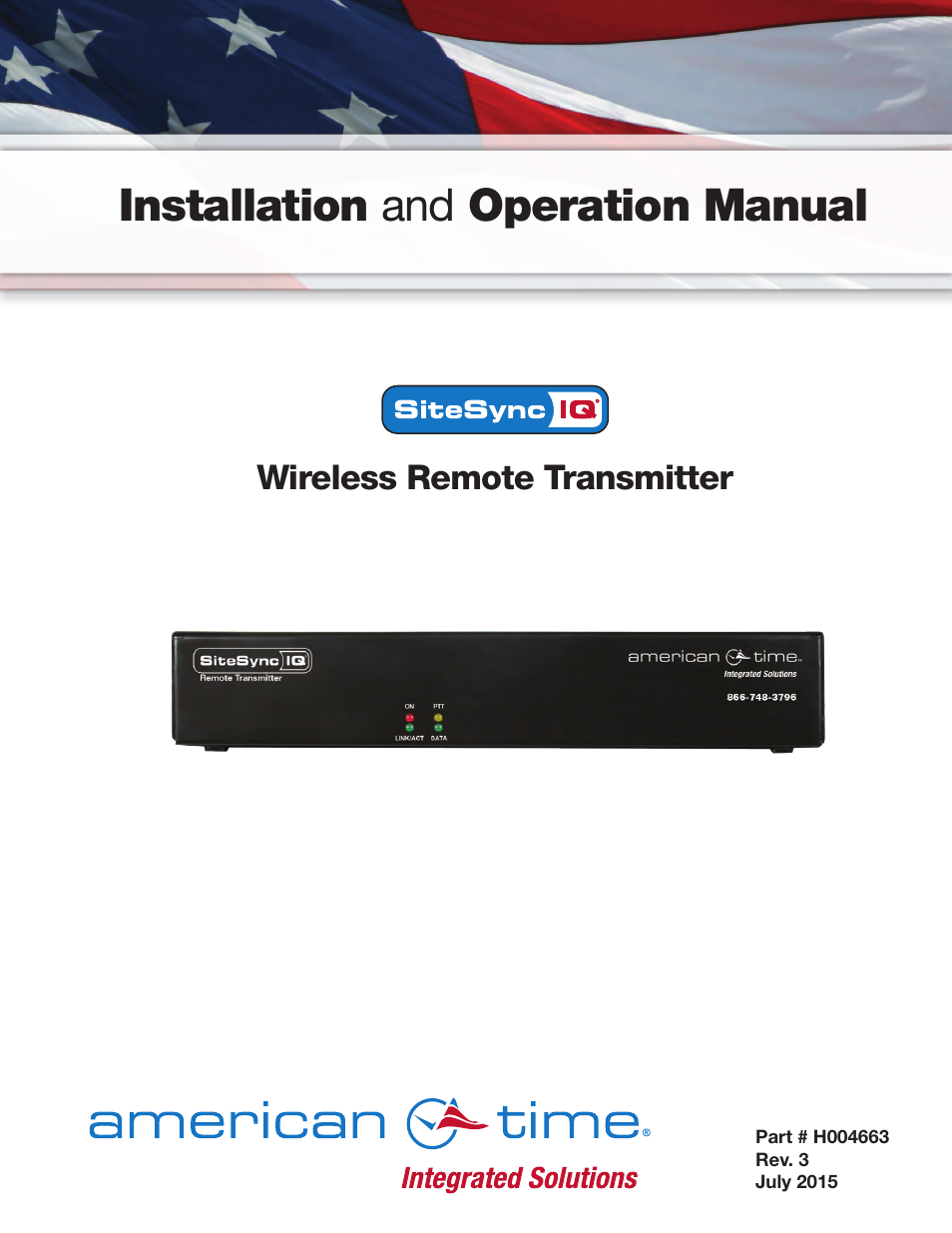 American Time Wireless Remote Transmitter User Manual | 39 pages