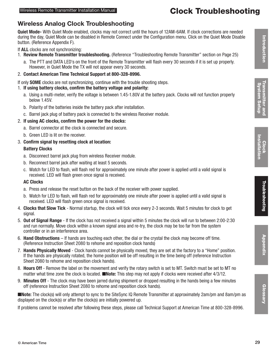 Remote connect, Clock troubleshooting, Wireless analog clock troubleshooting | American Time Wireless Remote Transmitter User Manual | Page 29 / 39