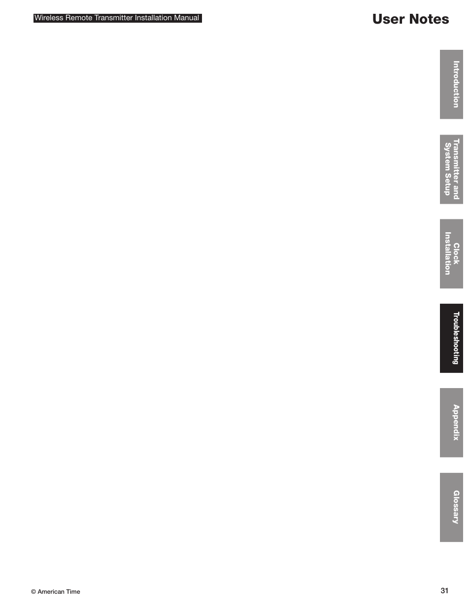 American Time Wireless Remote Transmitter User Manual | Page 31 / 39