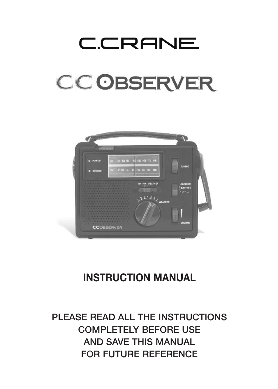 C. Crane CC Observer User Manual | 12 pages