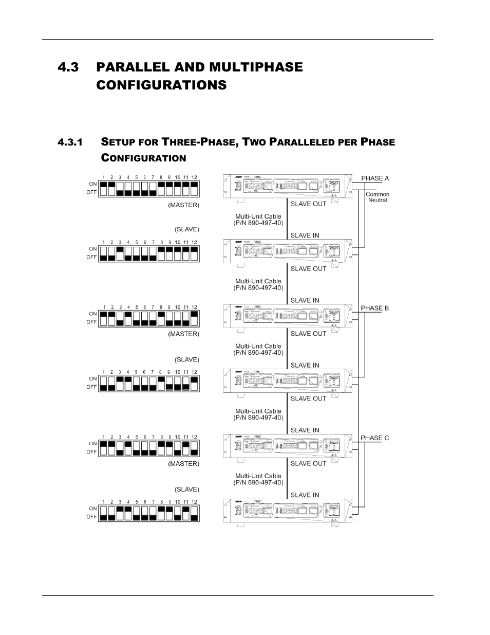 Parallel and multiphase configurations -3, 3 parallel and multiphase configurations | AMETEK CW-M User Manual | Page 35 / 48