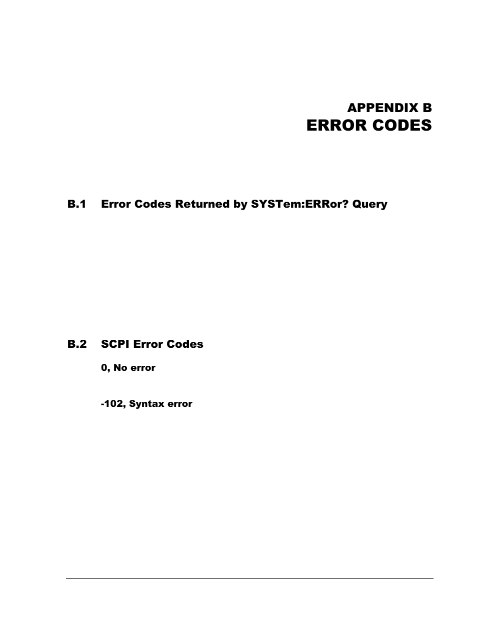 Error codes | AMETEK CW Series Programming Manual User Manual | Page 22 / 25