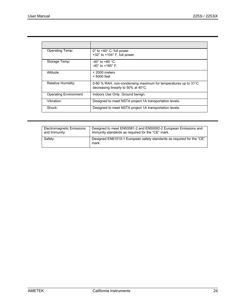 3 environmental, 4 regulatory | AMETEK Compact IX 2253 User Manual | Page 24 / 157