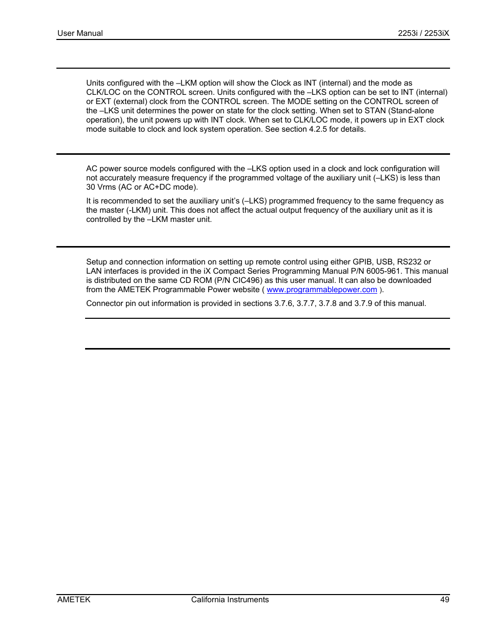 AMETEK Compact IX 2253 User Manual | Page 49 / 157