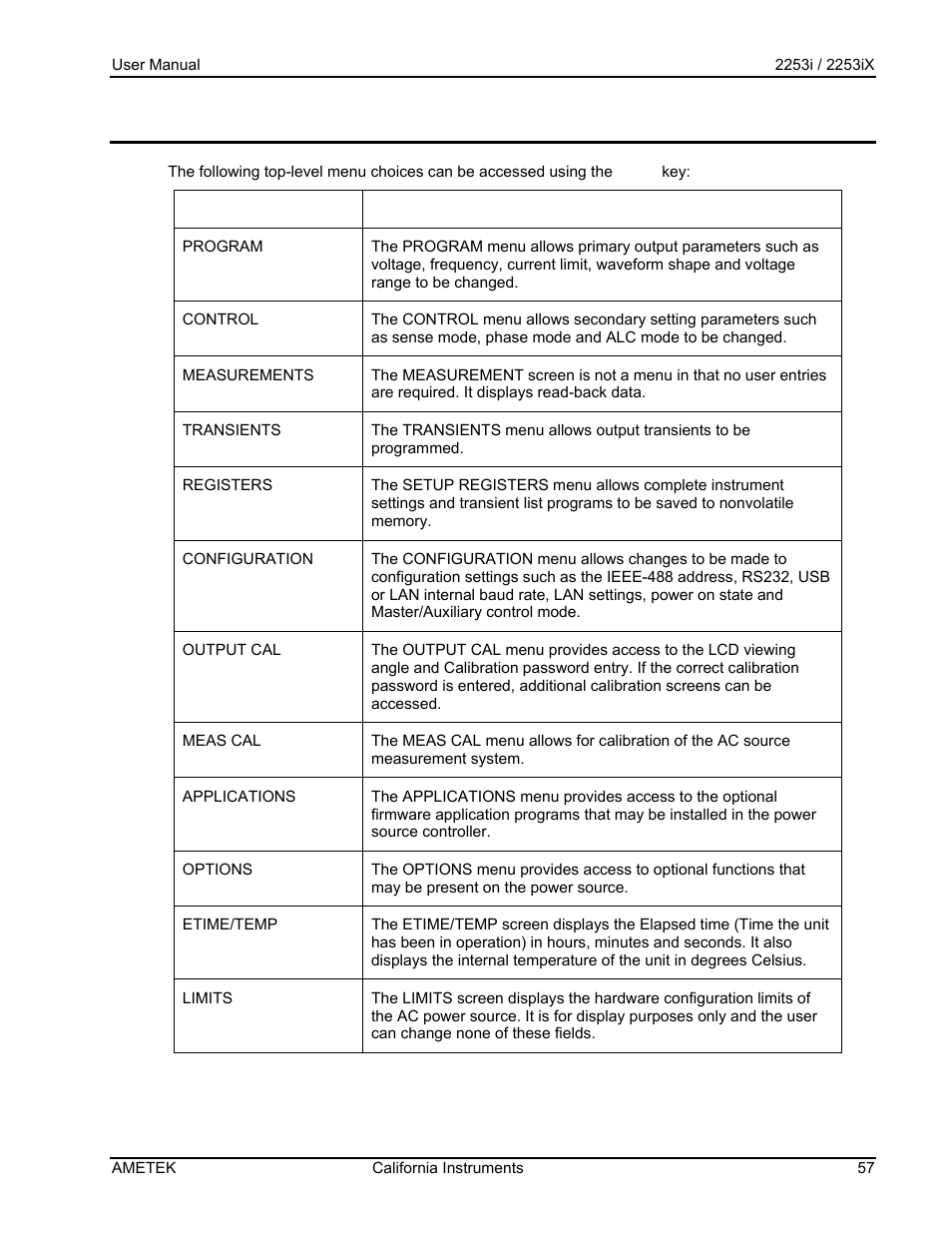 AMETEK Compact IX 2253 User Manual | Page 57 / 157