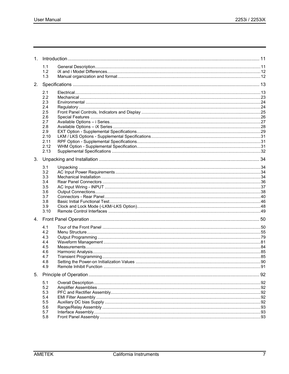 AMETEK Compact IX 2253 User Manual | Page 7 / 157