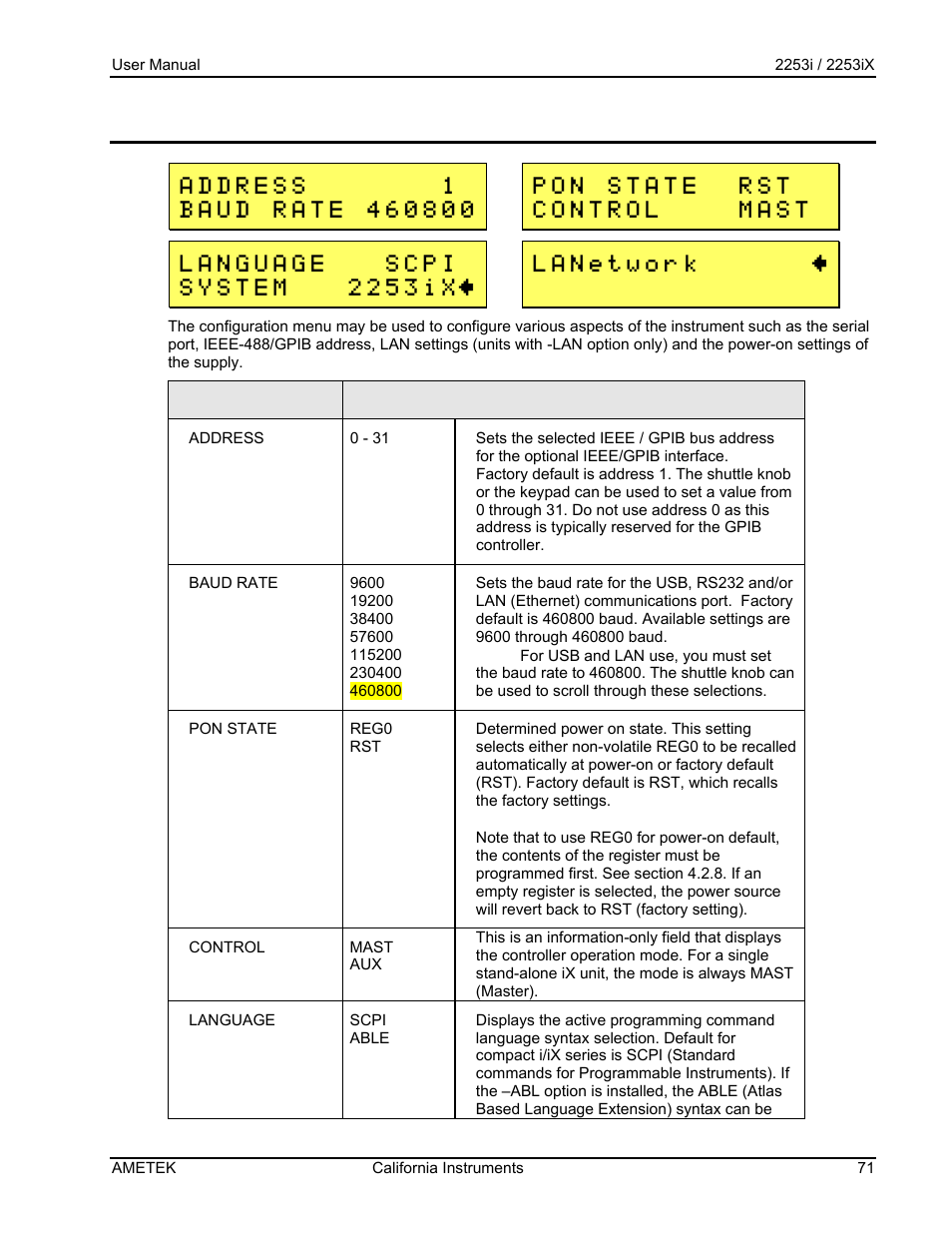 AMETEK Compact IX 2253 User Manual | Page 71 / 157