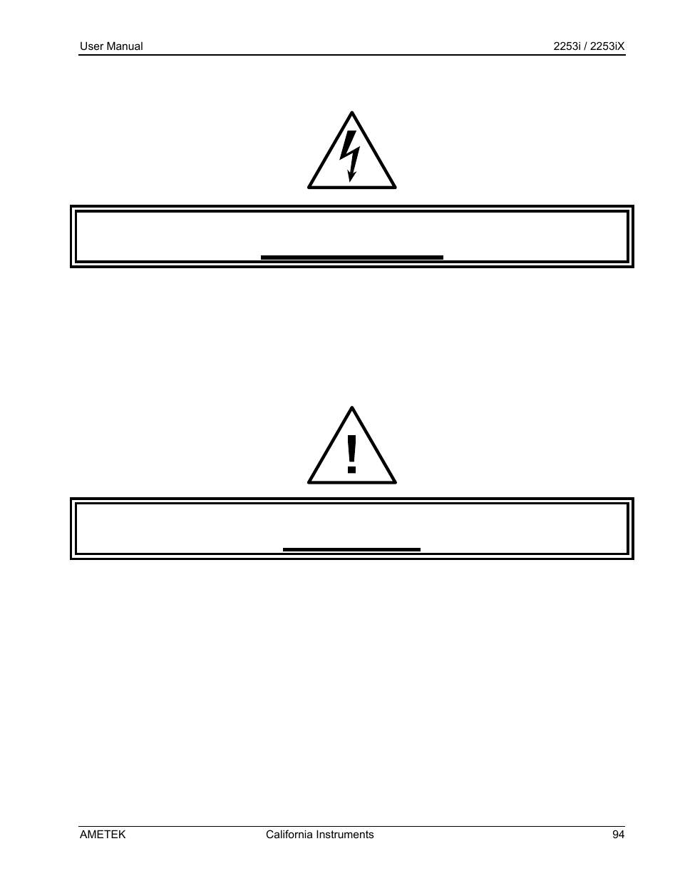 Caution, Death | AMETEK Compact IX 2253 User Manual | Page 94 / 157