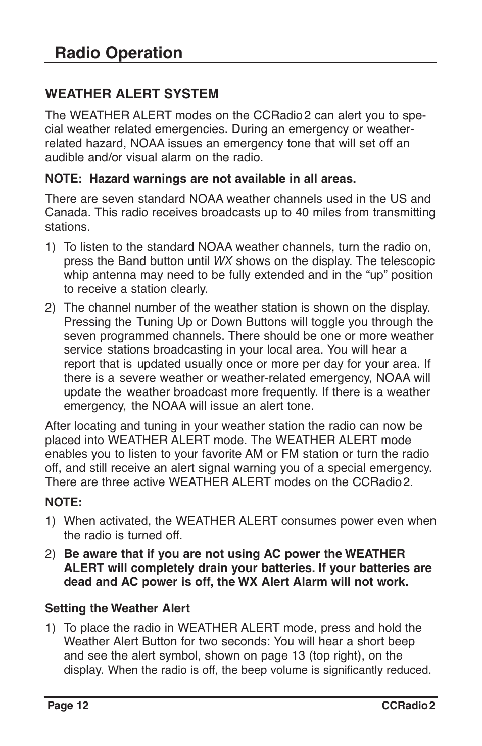 12_manual_ccradio2_rev1.4, Radio operation | C. Crane CC Radio 2 User Manual | Page 12 / 32
