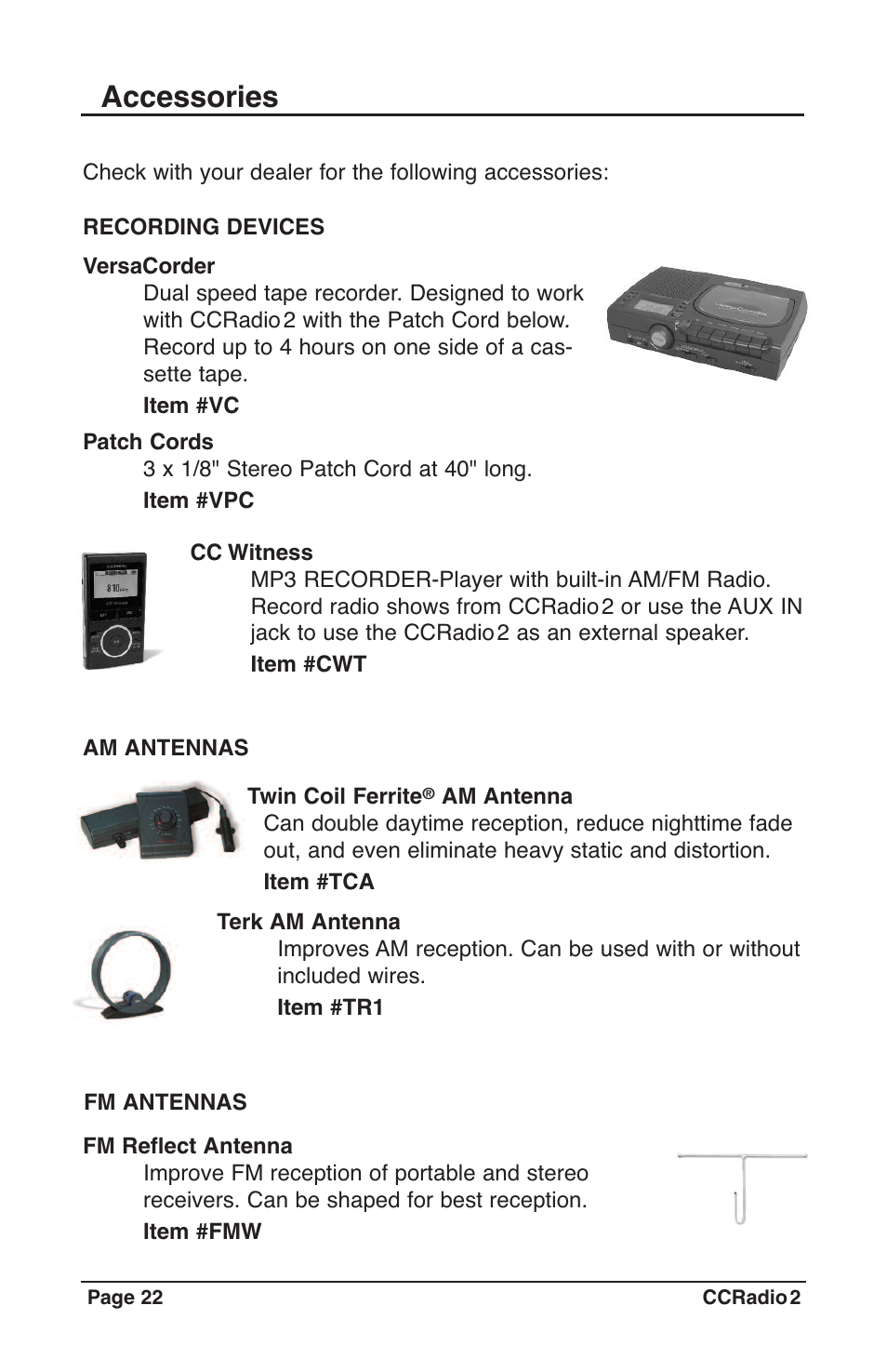 22_manual_ccradio2_rev1.4, Accessories | C. Crane CC Radio 2 User Manual | Page 22 / 32