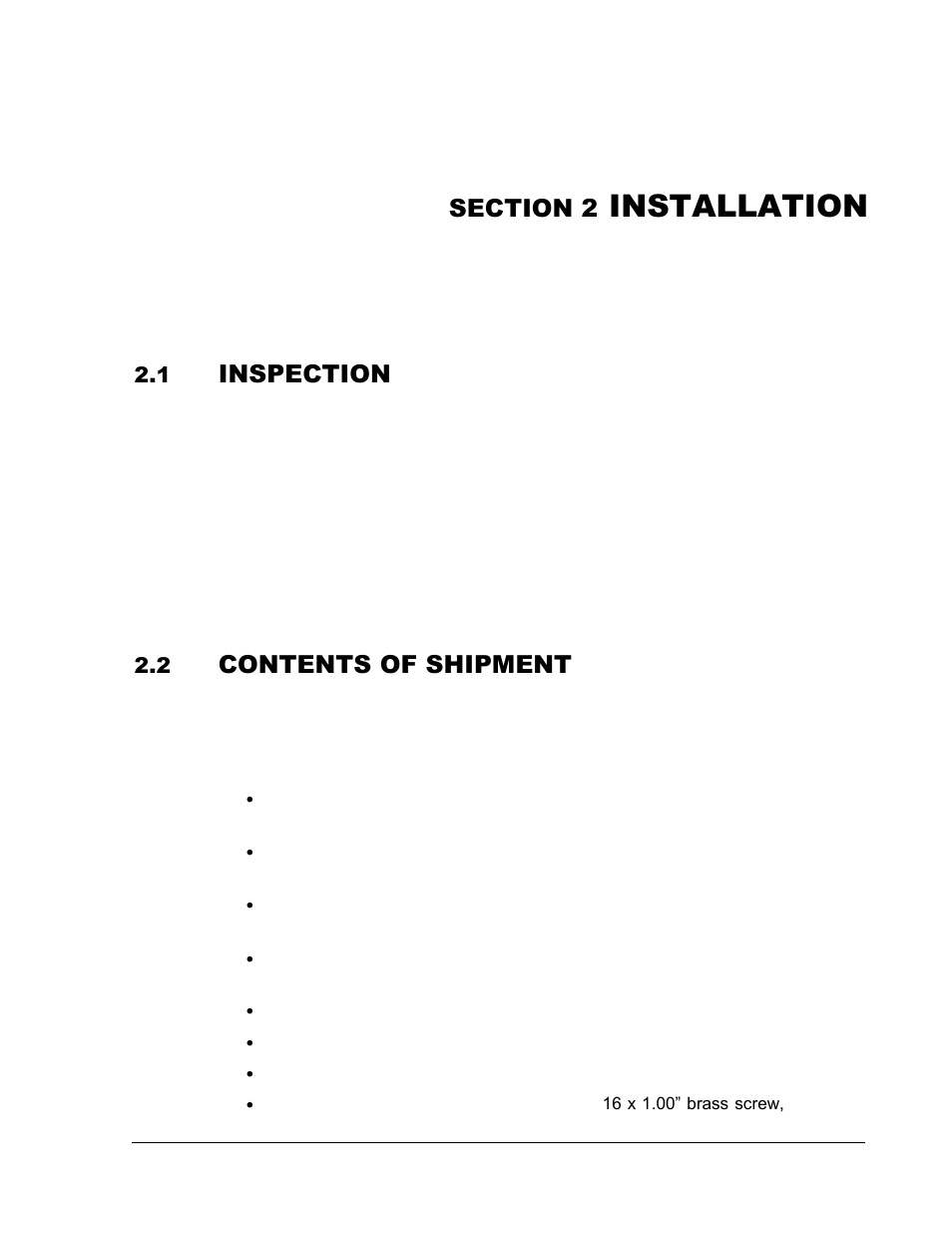 Installation, Inspection, Contents of shipment | AMETEK ASD Series User Manual | Page 23 / 120