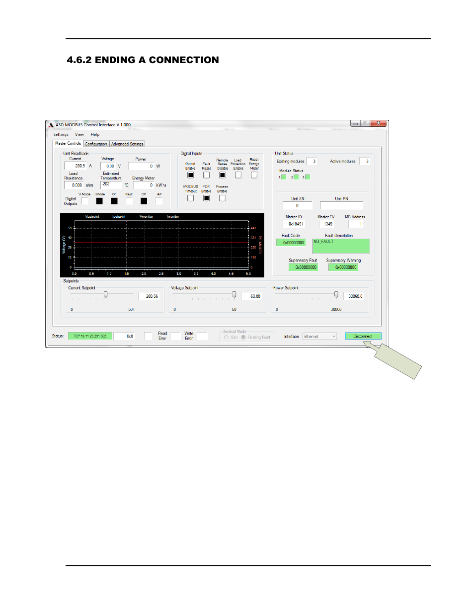 2 ending a connection | AMETEK ASD Series User Manual | Page 91 / 120