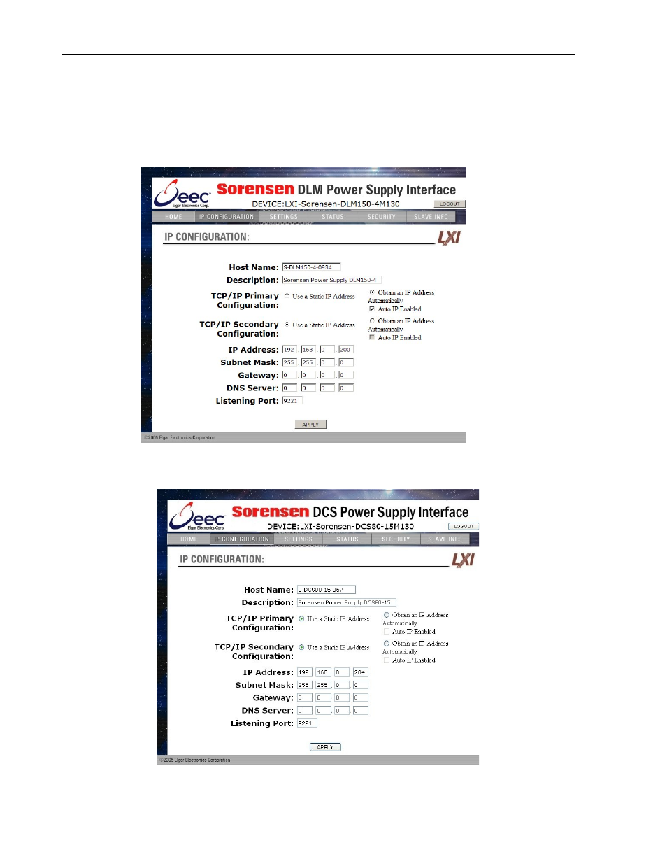 Ip configuration | AMETEK M130 User Manual | Page 34 / 99