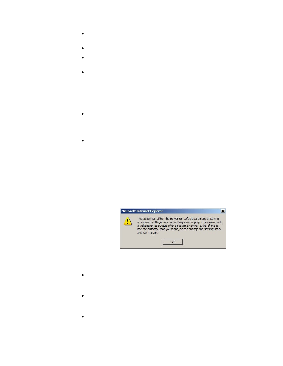 Scpi command section, Figure 2-20. alert message for save settings -21 | AMETEK M130 User Manual | Page 39 / 99