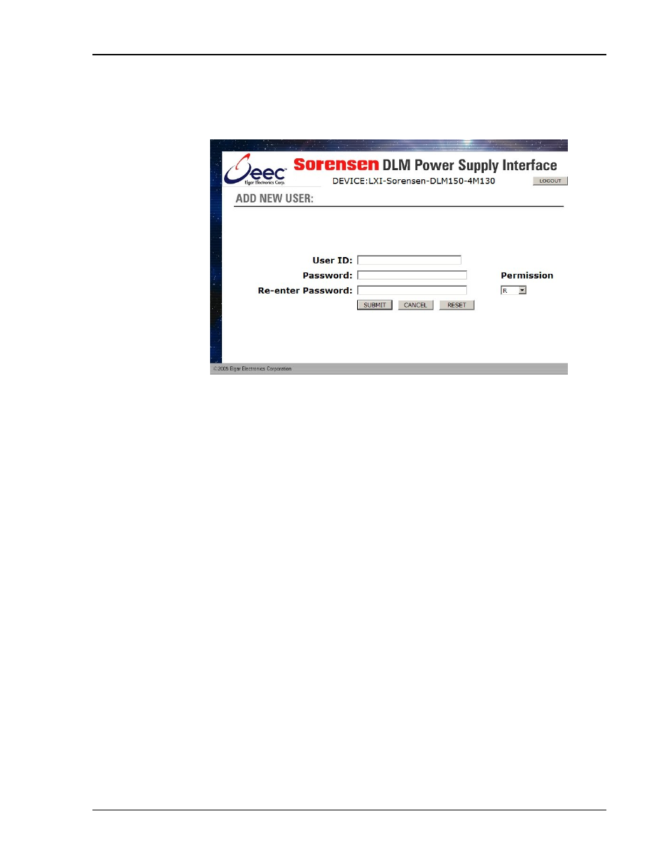 Add new user, Ee figure 2-23) | AMETEK M130 User Manual | Page 43 / 99