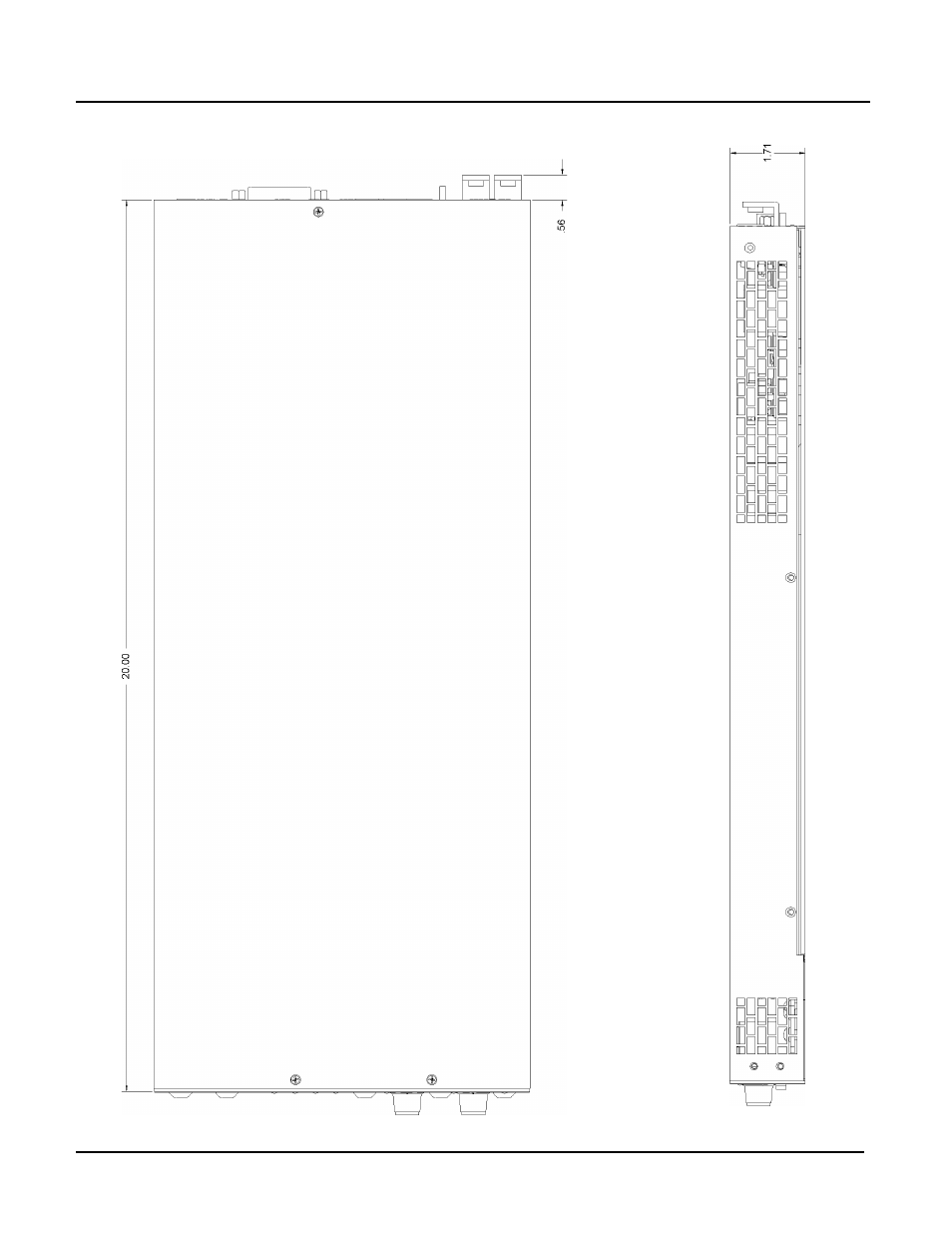 Dlm600 side view, Dlm600 top view | AMETEK DLM600 Series User Manual | Page 14 / 16
