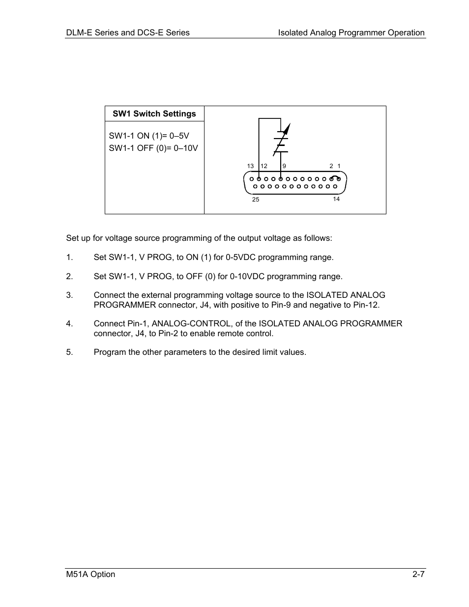 3 remote programming configuration, 1 voltage source programming of output voltage | AMETEK DCS-E 1kW Series Programming Manual User Manual | Page 19 / 32