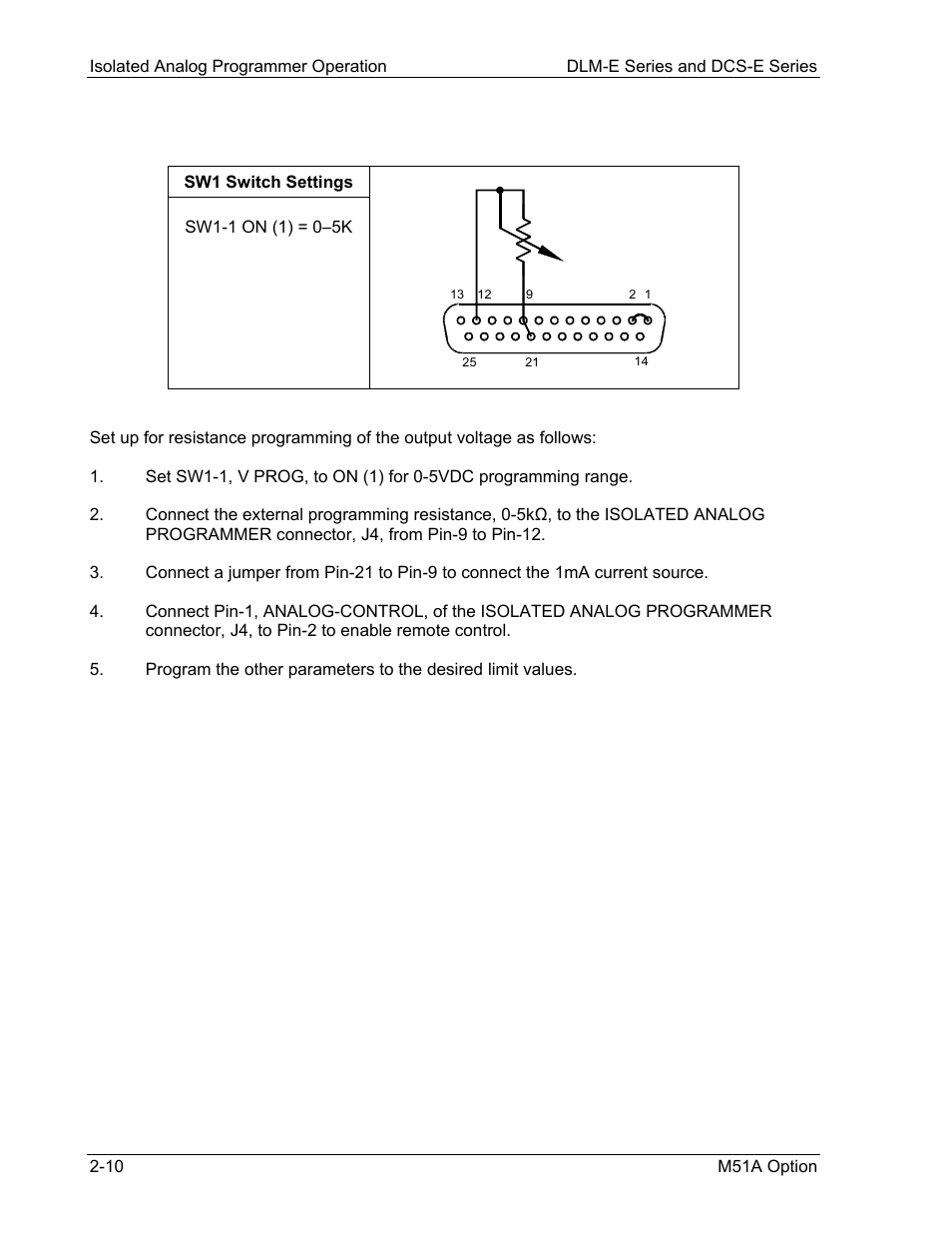 4 resistance programming of output voltage | AMETEK DCS-E 1kW Series Programming Manual User Manual | Page 22 / 32