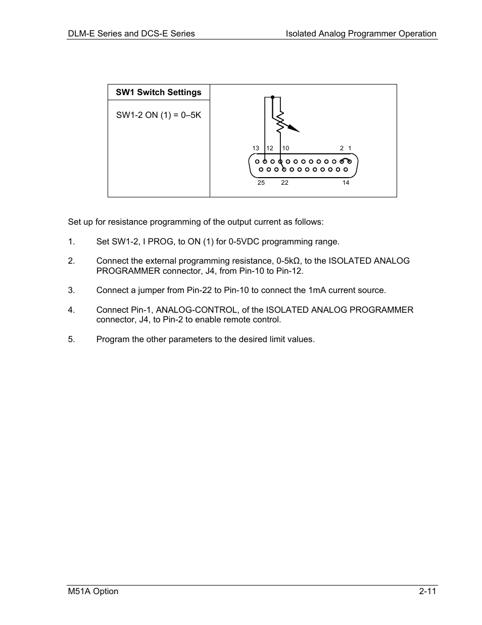 5 resistance programming of output current | AMETEK DCS-E 1kW Series Programming Manual User Manual | Page 23 / 32
