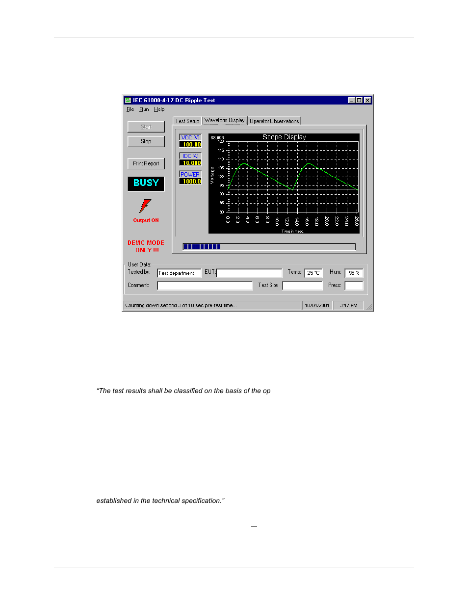 Waveform display, Test results | AMETEK CTS 3.0 User Manual | Page 119 / 166