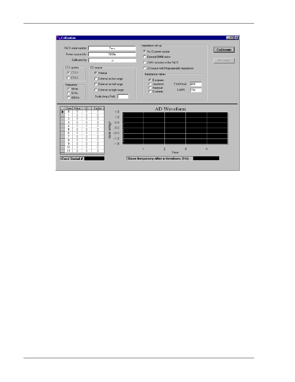 Install a/d card in pc, Pacs-x calibration setup | AMETEK CTS 3.0 User Manual | Page 152 / 166