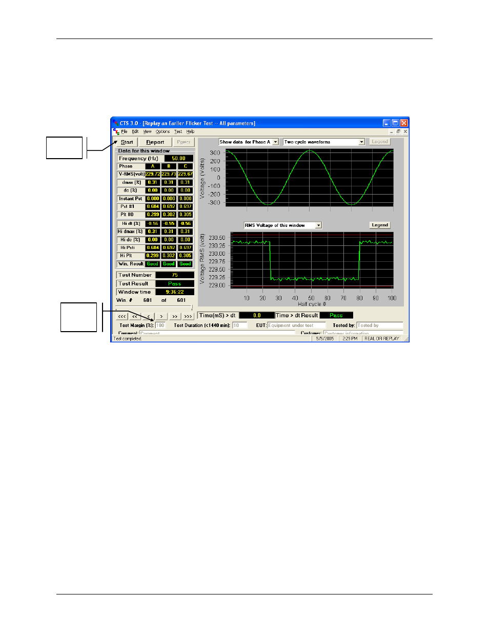 Running a flicker test | AMETEK CTS 3.0 User Manual | Page 88 / 166