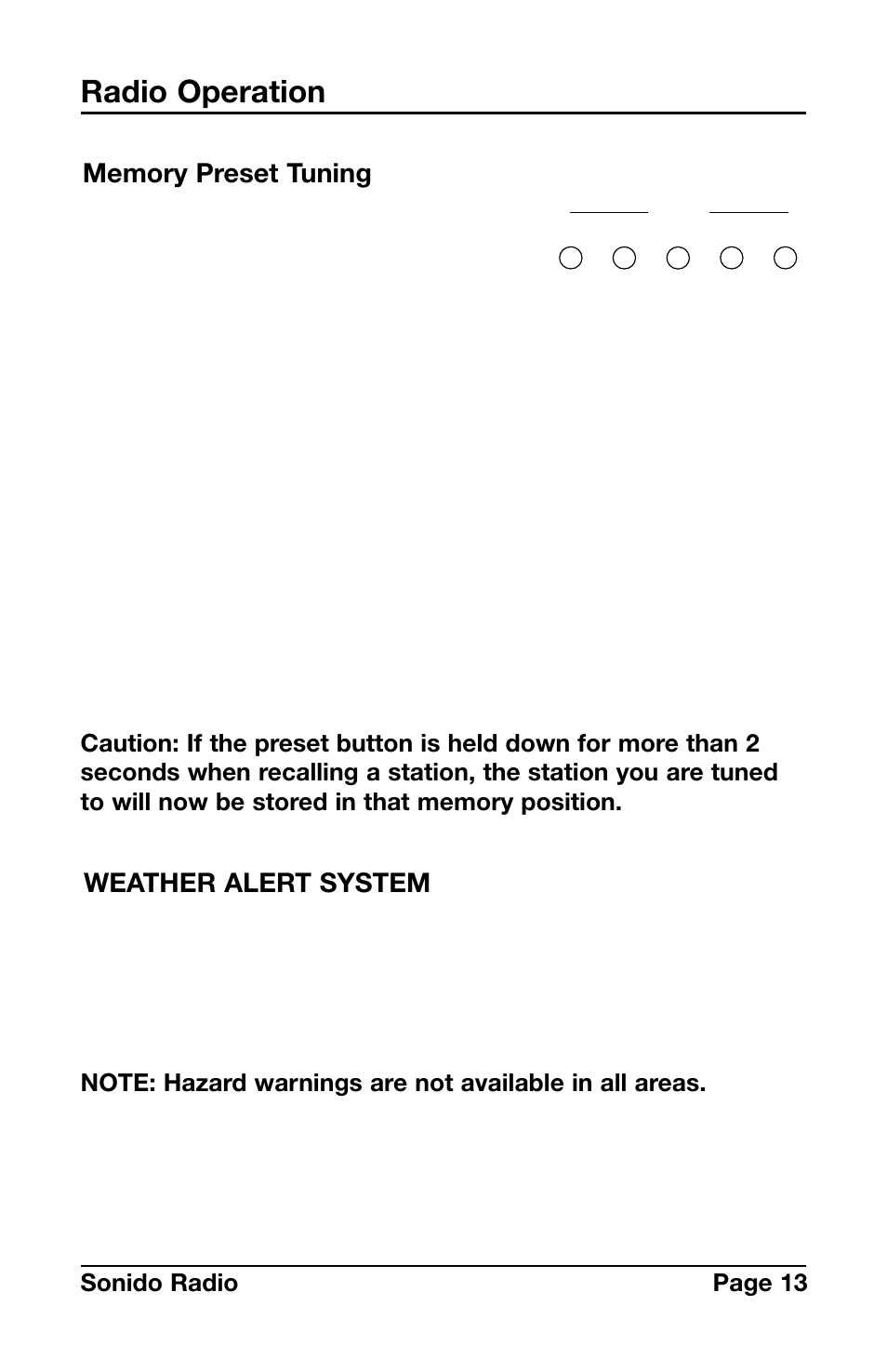 Radio operation, Weather alert system | C. Crane PR-D4VW User Manual | Page 13 / 24