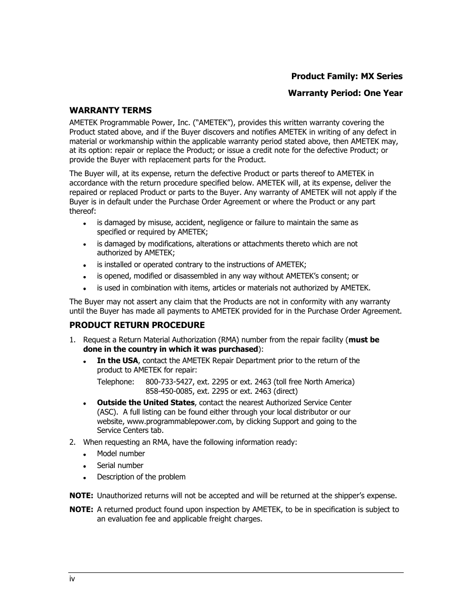 AMETEK MX Series Installation Manual User Manual | Page 8 / 35