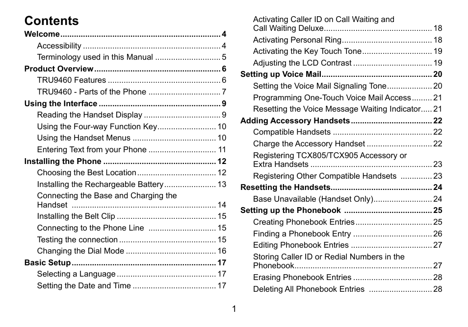 Uniden TRU9460 User Manual | Page 2 / 68