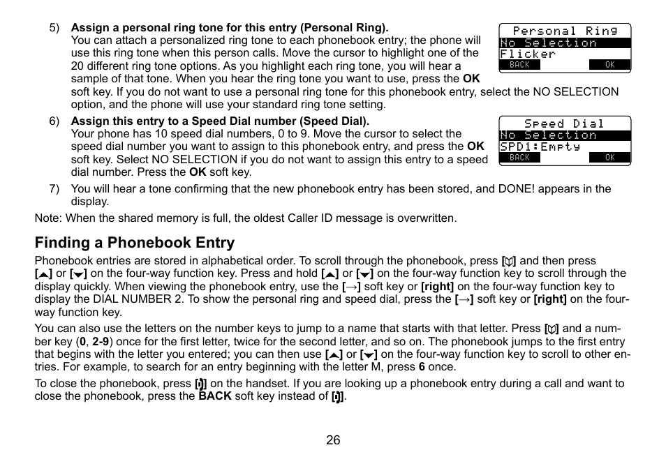 Finding.a.phonebook.entry | Uniden TRU9460 User Manual | Page 27 / 68