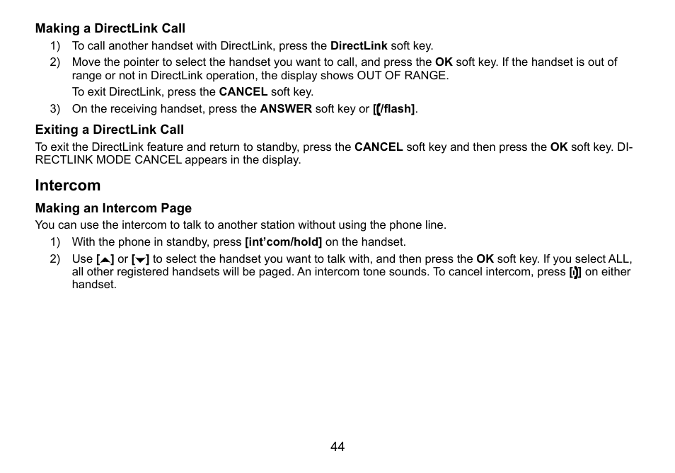 Intercom | Uniden TRU9460 User Manual | Page 45 / 68