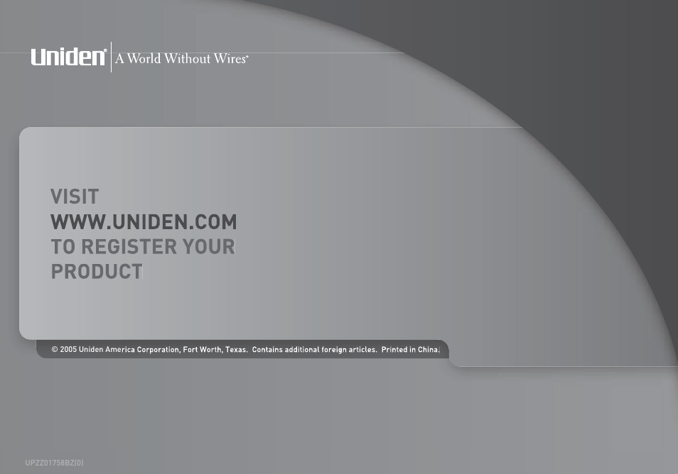 Visit | Uniden TRU9460 User Manual | Page 68 / 68