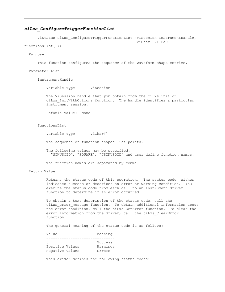 Cilxs_configuretriggerfunctionlist | AMETEK Ls Series Driver Manual User Manual | Page 108 / 275