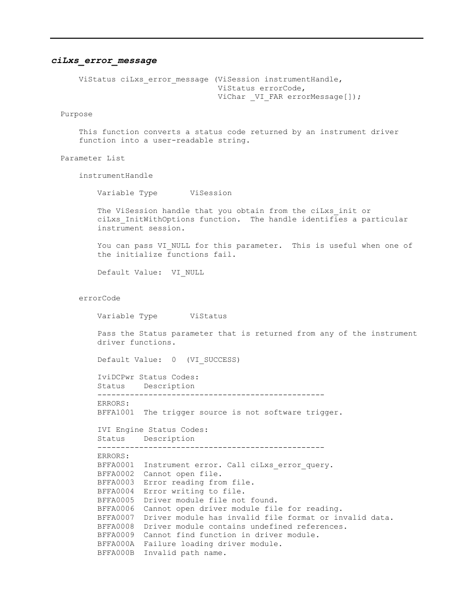 Cilxs_error_message | AMETEK Ls Series Driver Manual User Manual | Page 139 / 275