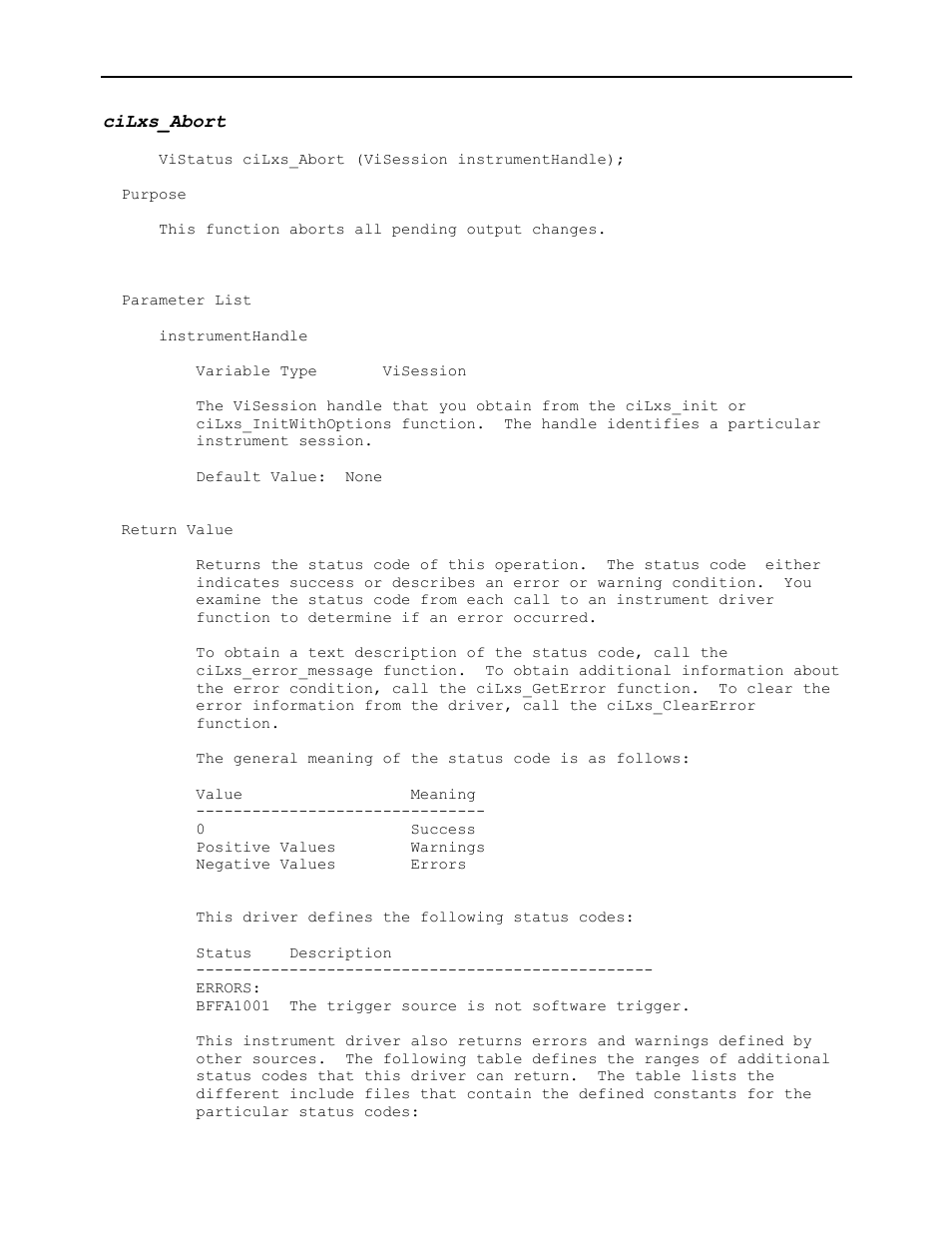 Cilxs_abort | AMETEK Ls Series Driver Manual User Manual | Page 16 / 275