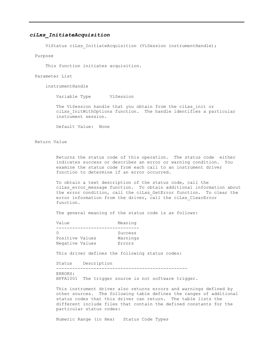 Cilxs_initiateacquisition | AMETEK Ls Series Driver Manual User Manual | Page 188 / 275