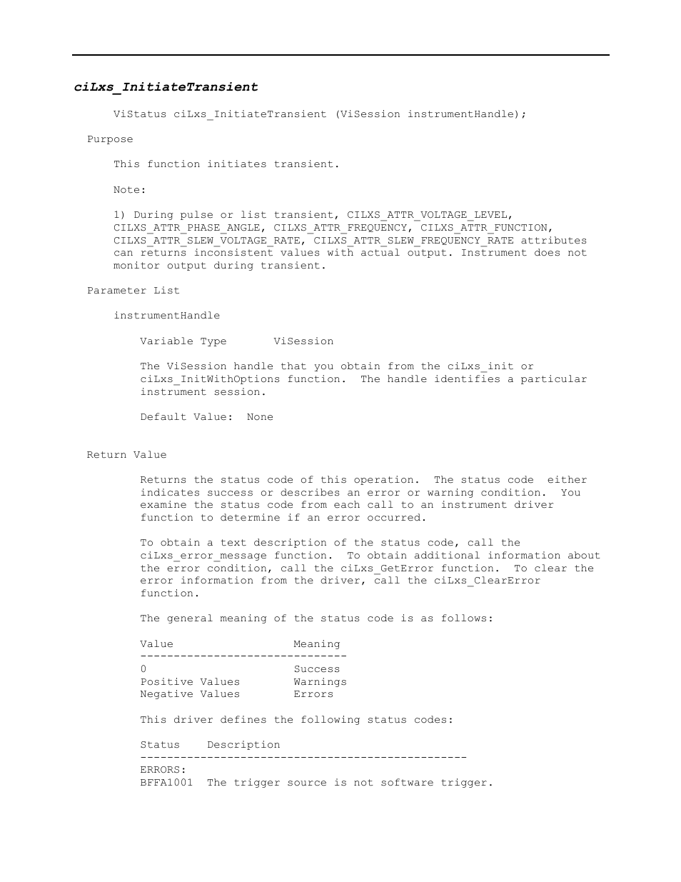 Cilxs_initiatetransient | AMETEK Ls Series Driver Manual User Manual | Page 190 / 275