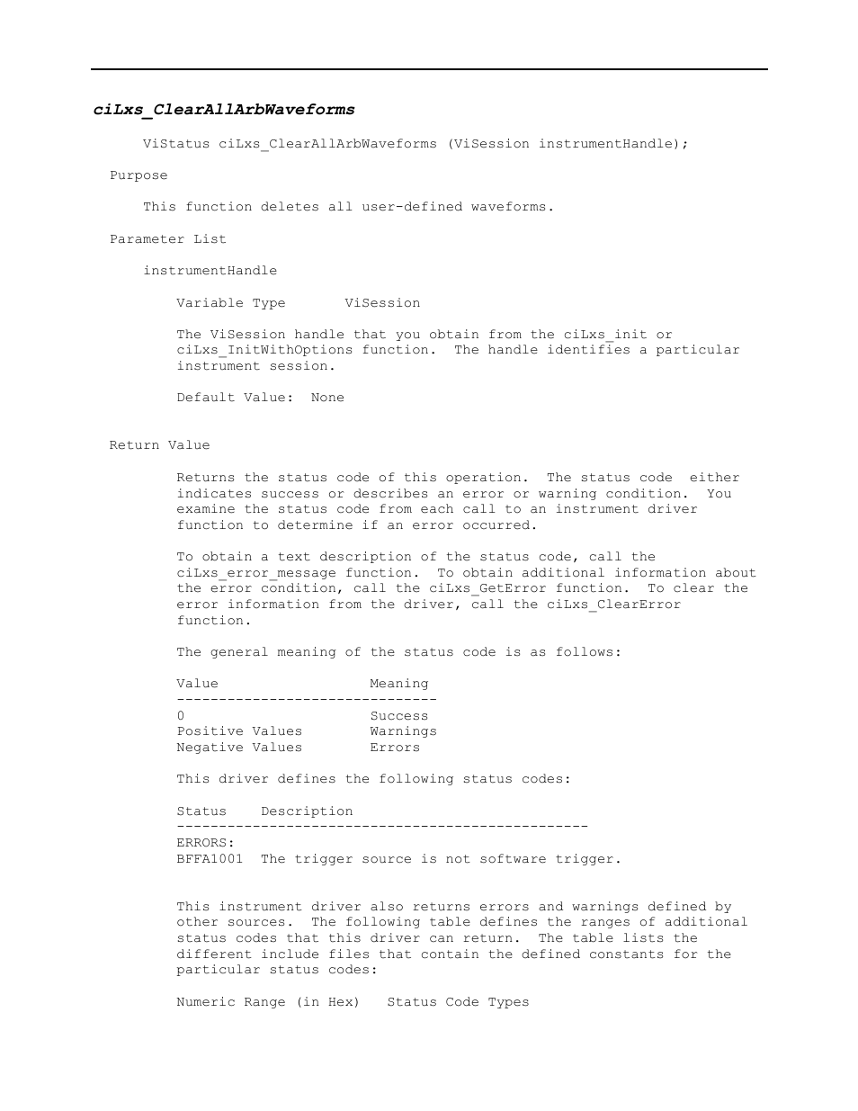 Cilxs_clearallarbwaveforms | AMETEK Ls Series Driver Manual User Manual | Page 33 / 275