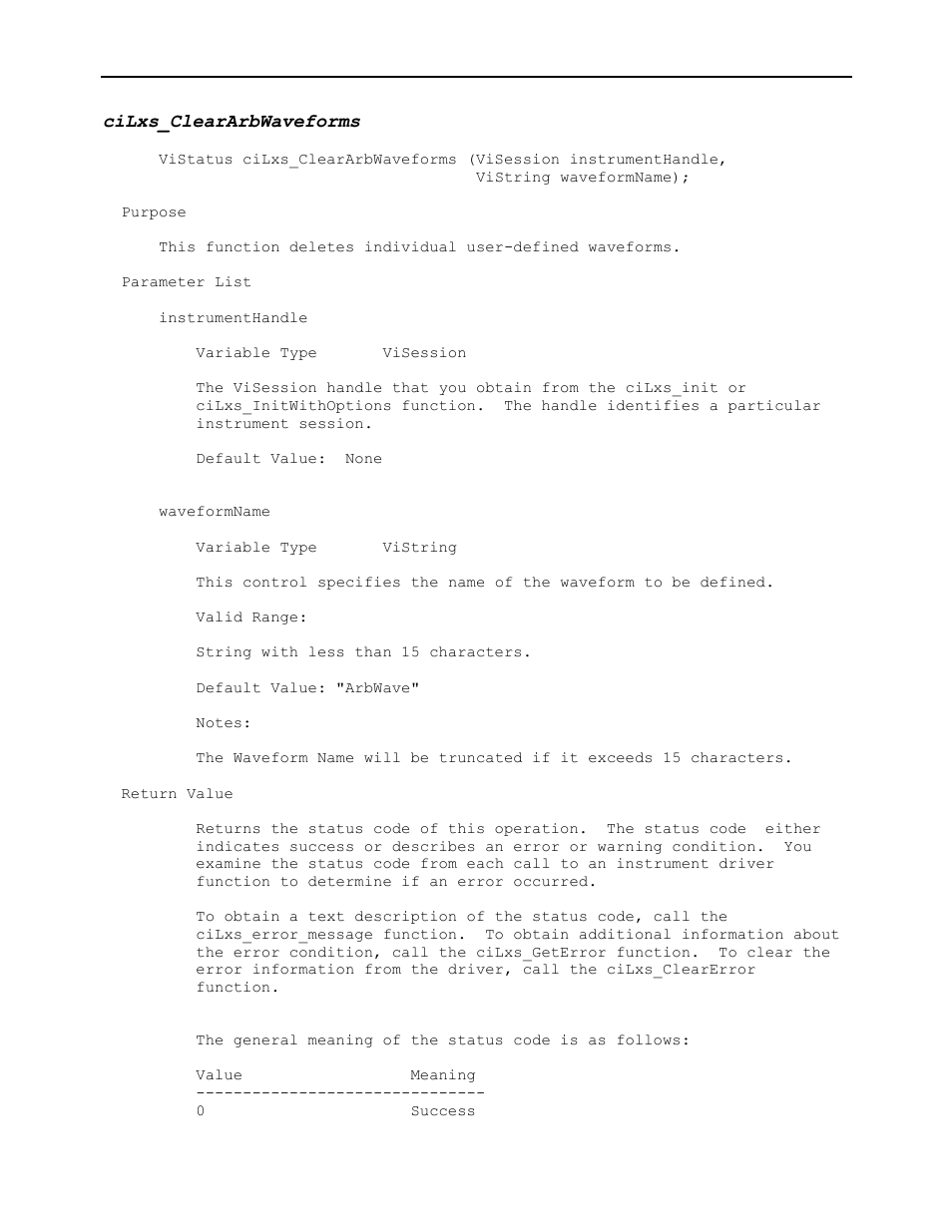 Cilxs_cleararbwaveforms | AMETEK Ls Series Driver Manual User Manual | Page 35 / 275