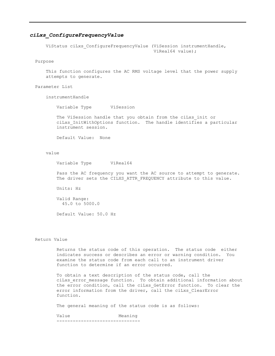 Cilxs_configurefrequencyvalue | AMETEK Ls Series Driver Manual User Manual | Page 52 / 275