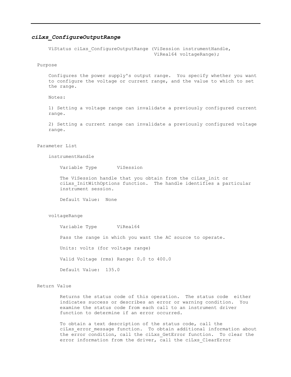 Cilxs_configureoutputrange | AMETEK Ls Series Driver Manual User Manual | Page 62 / 275