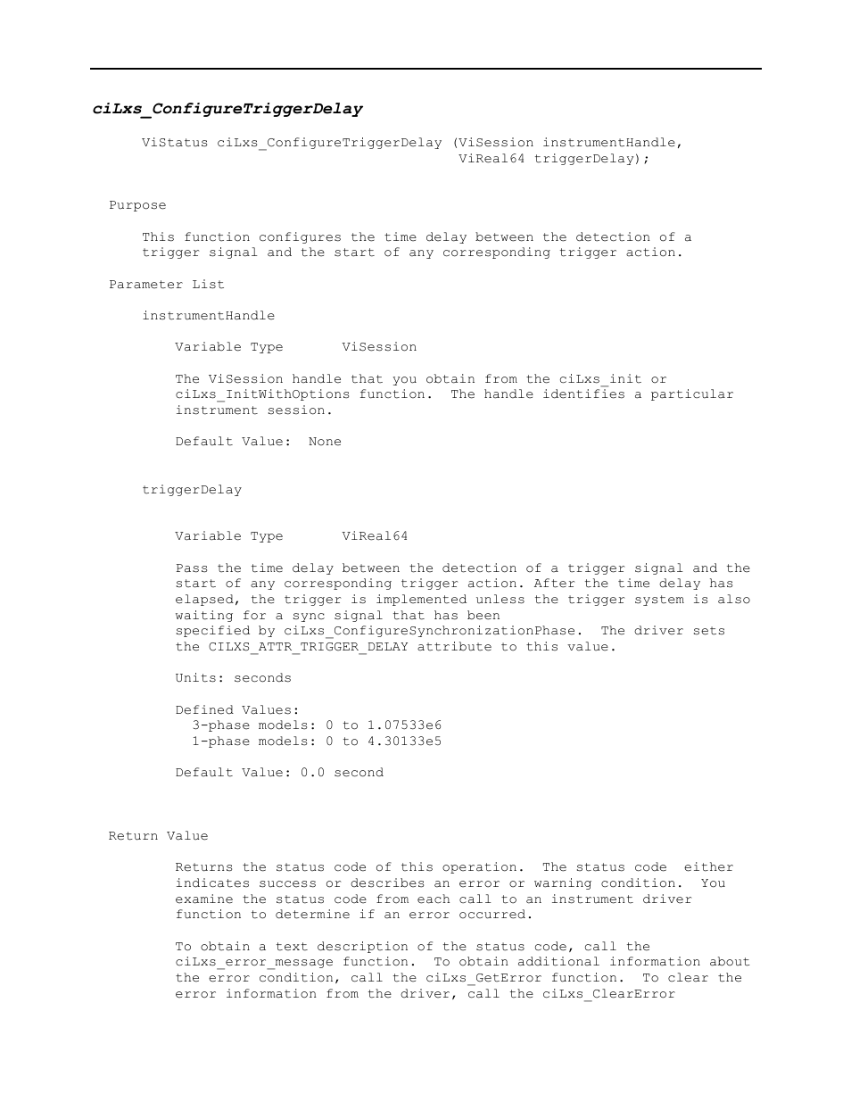 Cilxs_configuretriggerdelay | AMETEK Ls Series Driver Manual User Manual | Page 82 / 275