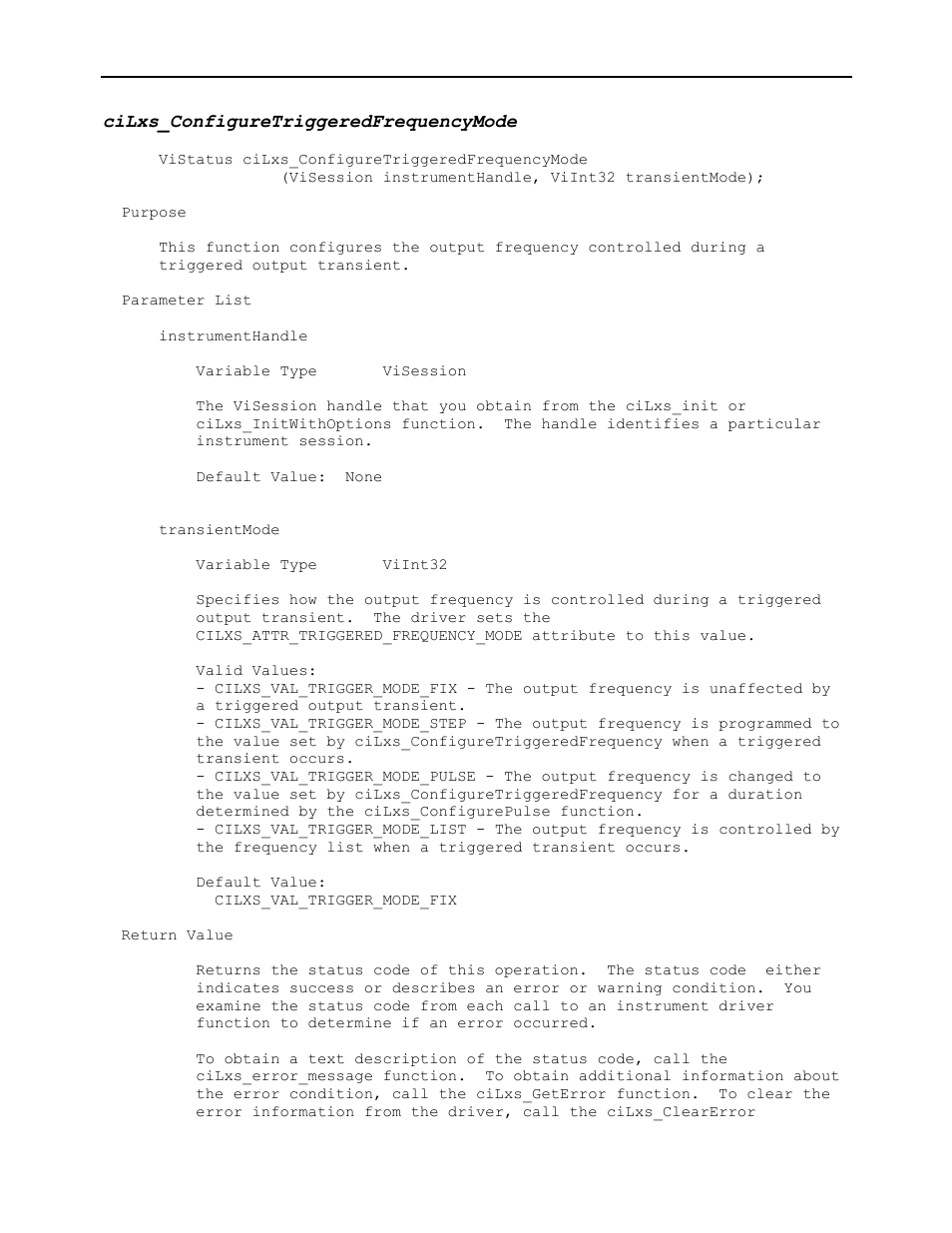 Cilxs_configuretriggeredfrequencymode | AMETEK Ls Series Driver Manual User Manual | Page 90 / 275