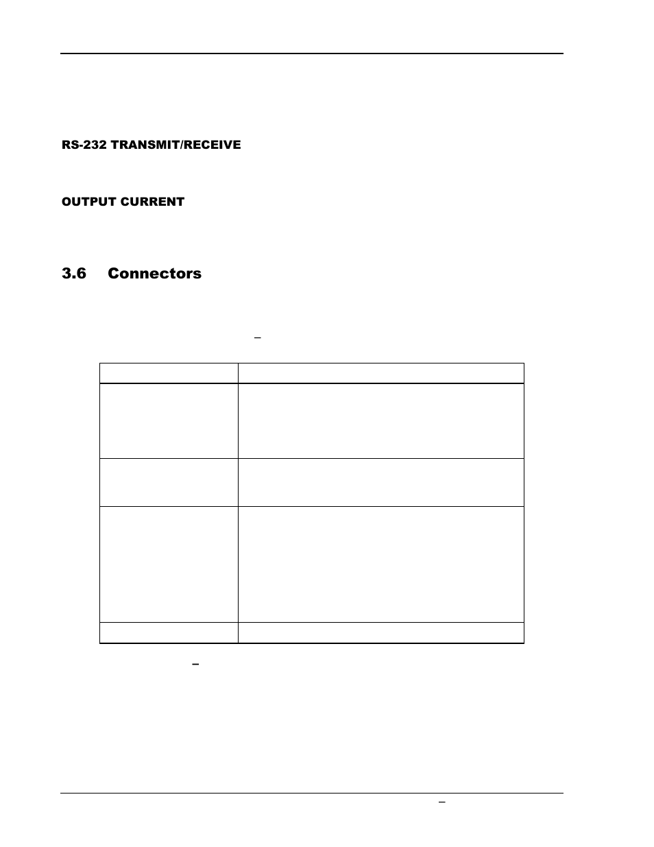 Connectors -4, Table 3, Gups 2400a-107 connector pin assignments -4 | 6 connectors | AMETEK GUPS 2400A-107 User Manual | Page 22 / 36
