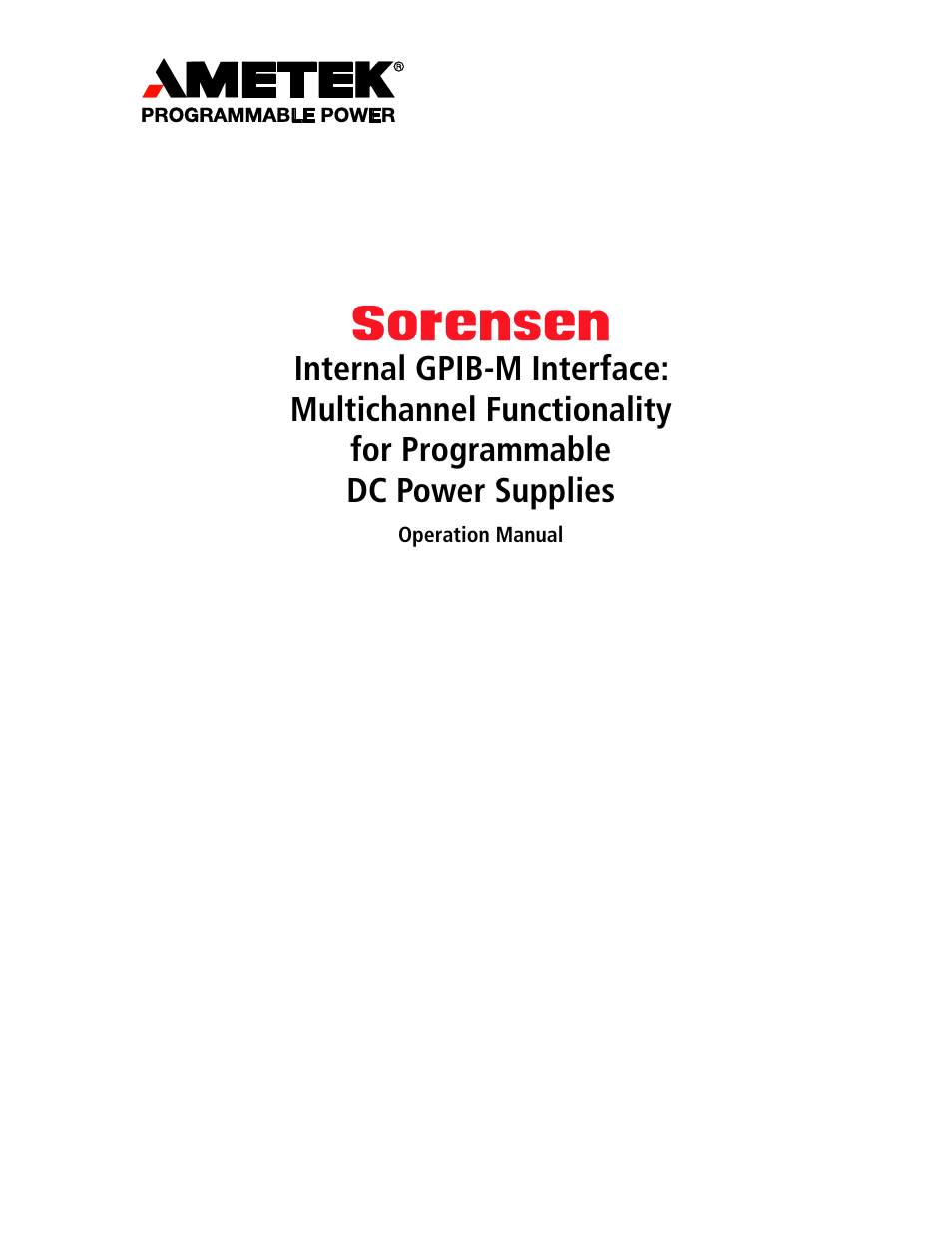 AMETEK HPD Series GPIB-Multichannel User Manual | 134 pages