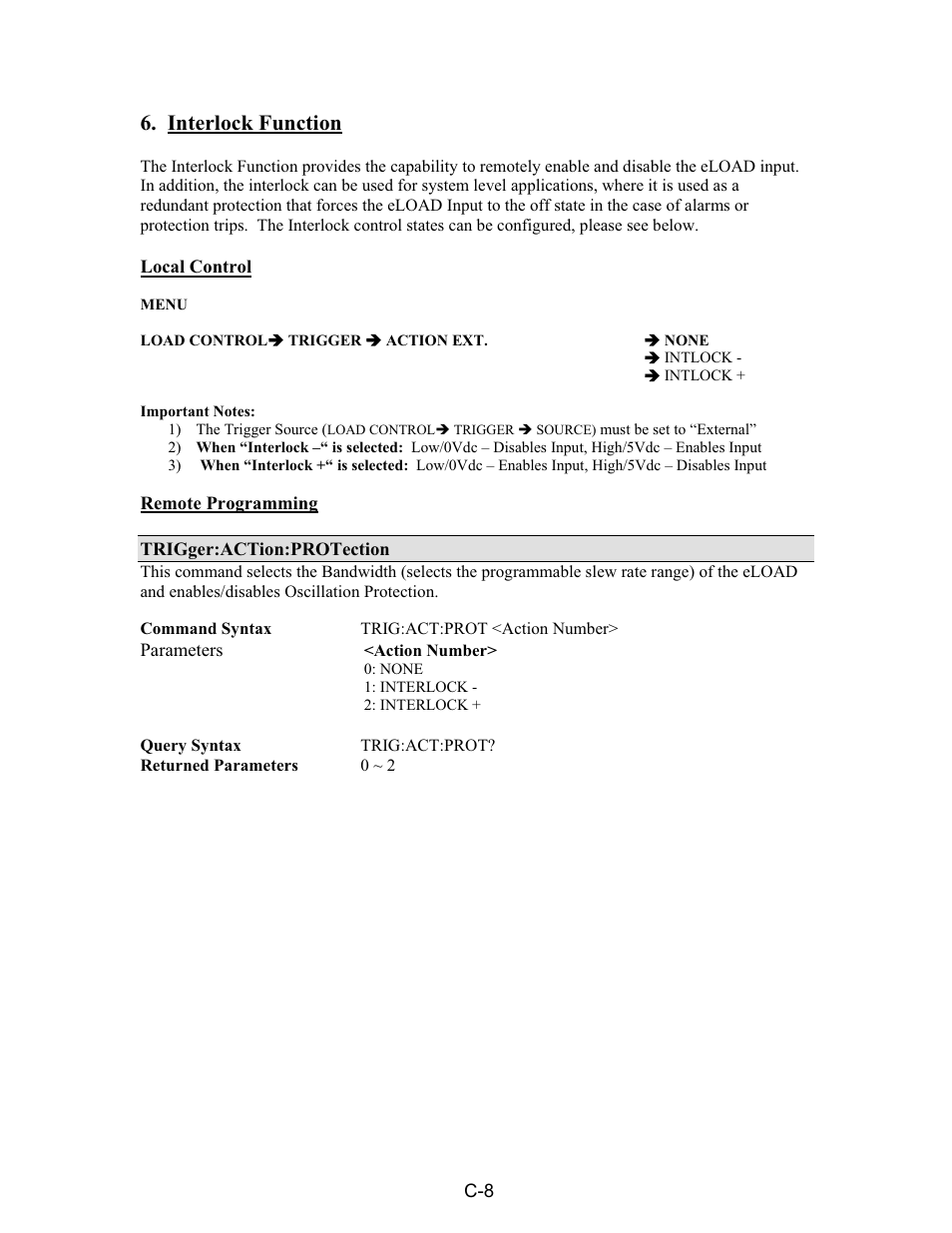 Interlock function | AMETEK PLA-PLW User Manual | Page 128 / 128