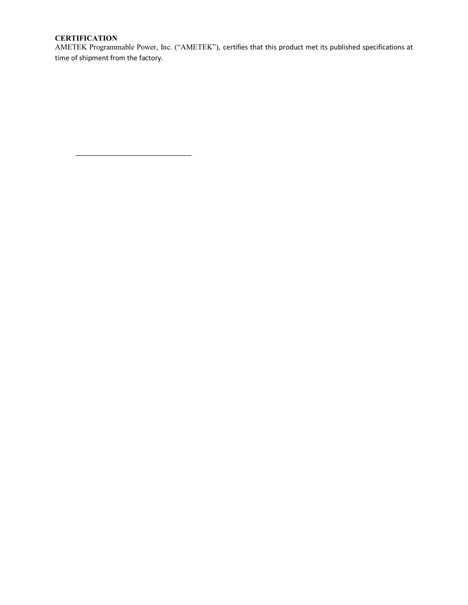 Warranty information, Certification | AMETEK PLA-PLW User Manual | Page 3 / 128