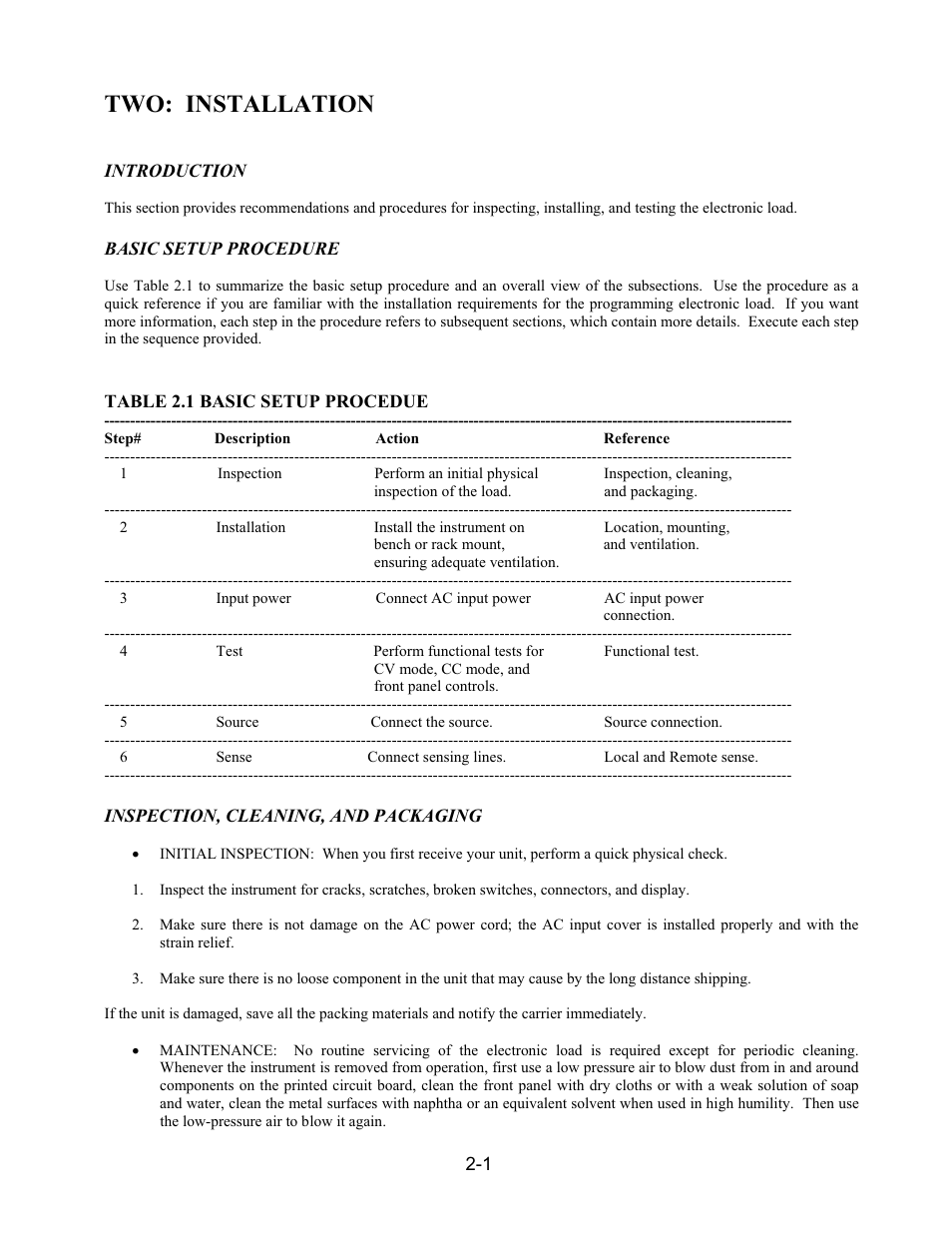 Two: installation | AMETEK PLA-PLW User Manual | Page 41 / 128