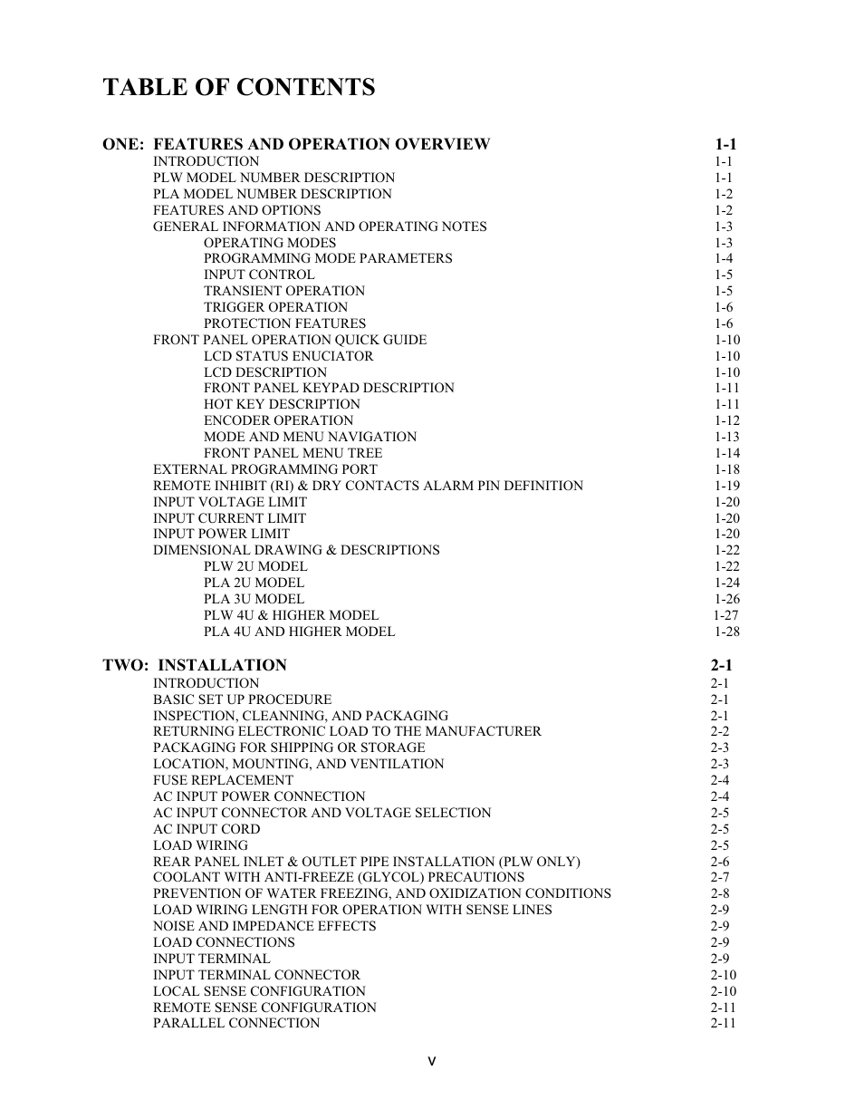 AMETEK PLA-PLW User Manual | Page 7 / 128