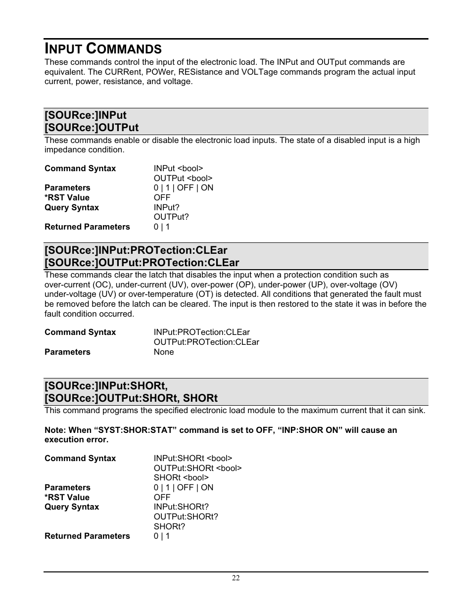Nput, Ommands | AMETEK PLA-PLW Programming Manual User Manual | Page 24 / 74